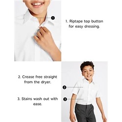 2pk Boys' Slim Fit Non-Iron School Shirts (2-18 Yrs)