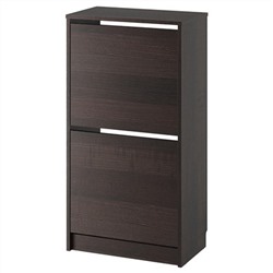BISSA БИССА Галошница с 2 отделениями, черный/коричневый, 49 х 28х 93см