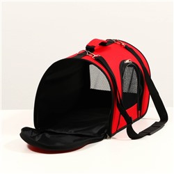 Сумка - переноска для животных, 2 входа, 40×25×28 см, красная