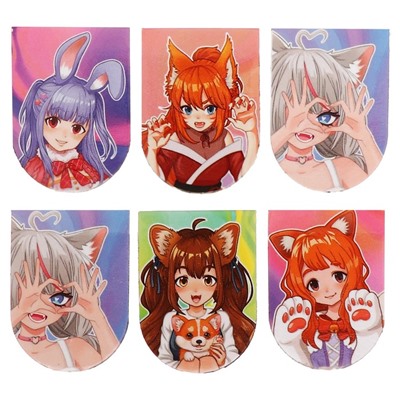 Магнитные закладки Neko girl's, 6 шт.