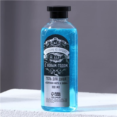 Подарочный набор новогодний «Лучшему мужику», гель для душа 250 мл и мочалка для тела, Чистое счастье