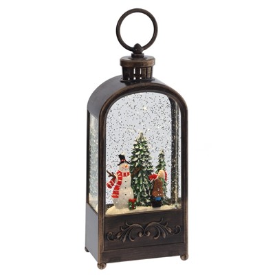 GAEM Изделие декоративное "Фонарь" (подсвет, муз, вьюга, 3хААА н/п +USB), L10 W6 H27 см