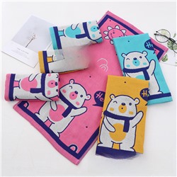 Gauze children's breathable towel, quick dry scarf, with little bears, wholesale