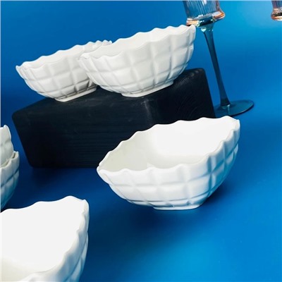 163-064 Набор из 6 квадартных салатников 11х5,5см КОРНЕЛИЯ в под.уп.(х12)Фарфор