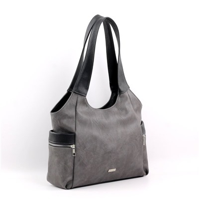 Сумка 618 македония серый+черный ФОРМАТ "А4"