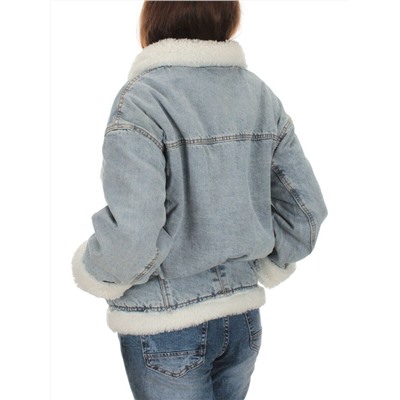 626420056008A61803 BLUE Куртка джинсовая женская, утепленная (77.6% хлопок, 22.4% полиэстер)