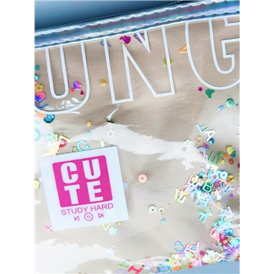 Sunflower Косметичка женская с пайетками Young 11653 28, бежевый