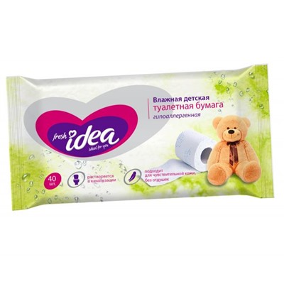 Влажная туалетная бумага Fresh idea детск 40шт