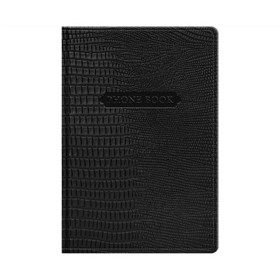 Телефонная книга А5, 80л., кожзам, BG "Reptile. Onyx", с вырубкой
