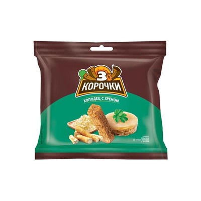 «3 Корочки», сухарики со вкусом холодца с хреном, 40 г