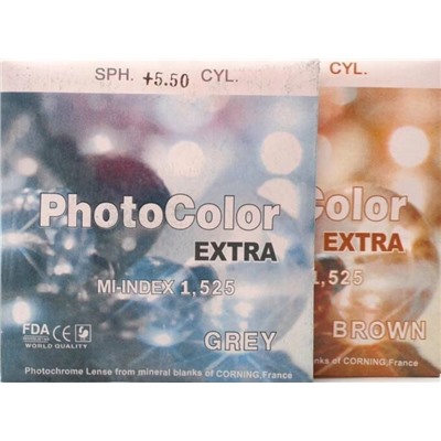 Линза минеральная фотохромная Photo Corning N=1,525