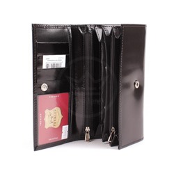 Портмоне женское Premier-DM-1 н/к,  6 отд,  4 карм,  черный глянцевый (89)  144059