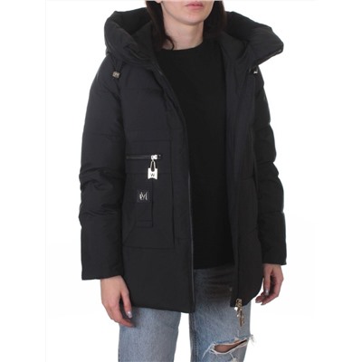 M-M07 BLACK Куртка зимняя женская (150 гр. холлофайбер)