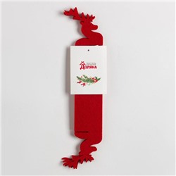 Набор декоративных колец для салфеток «Новогодний олень», 4 шт., d=5 см, 100% п/э, фетр