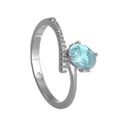 Кольцо с голубым топазом и фианитами ТФКН.793ГТ1.80