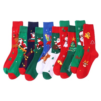 Haichin Tide, Christmas brand trend socks, mid-length, European style