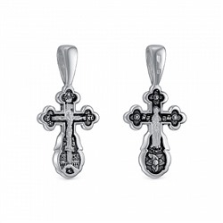 Крест (образ Валаамская) из серебра литье частичное чернение