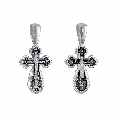 Крест (образ Валаамская) из серебра литье частичное чернение