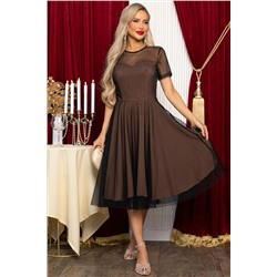 Платье Эйрена (черно-коричневое) П14721-6М