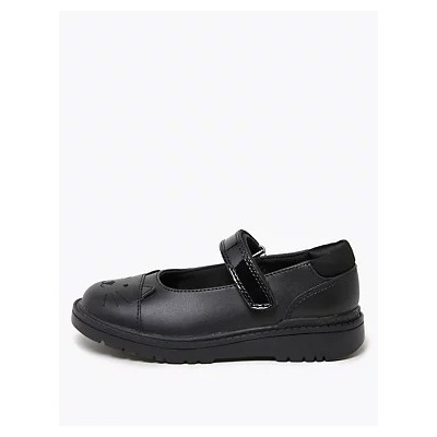 Kids' Leather Mary Jane Cat School Shoes (8 Small - 1 Large)