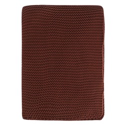 Плед из хлопка жемчужной вязки коричневого цвета из коллекции Essential, 130x180 см