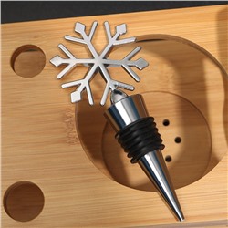 Металлическая пробка для бутылки "Снежинка" многоразовая декоративная