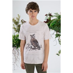 T-shirt bawełniany męski z kolekcji Together For Nature  kolor beżowy