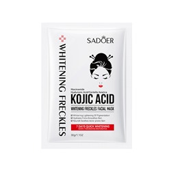 Тканевая маска для лица против веснушек с койевой кислотой SADOER Kojic acid whitening freackles mask, 25 гр