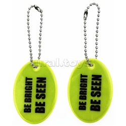 Подвес виниловый "Be bright" 35x50 мм, световозвращающий желтый