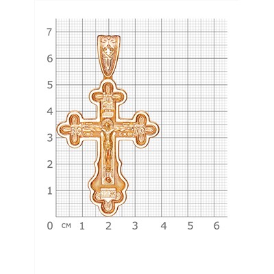 Крест из серебра литье золоченое