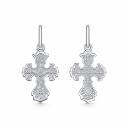 Крест из серебра литье белый