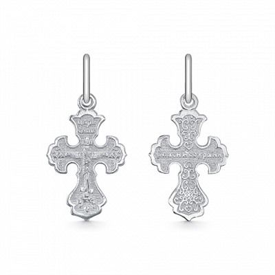 Крест из серебра литье белый