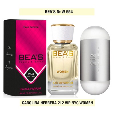 Beas W554 Carolina Herrera 212 Women edp 50 ml, Парфюм женский Beas W554 создан по мотивам аромата Carolina Herrera 212