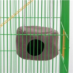 Подвесной дом для грызунов круглый, мебельная ткань, флис, 15×10 см, микс цветов