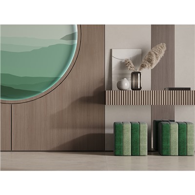 Пуф Idar, шенилл, зеленый