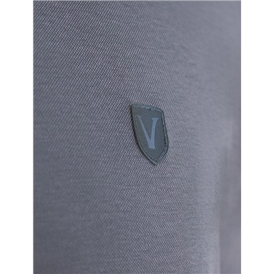 Футболка поло с воротником на пуговицах из полотна пике с меланжевым плетением с эластаном