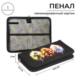 Пенал 1 секция 115×205×30 мм, Calligrata, Аниме game, ламинированный картон