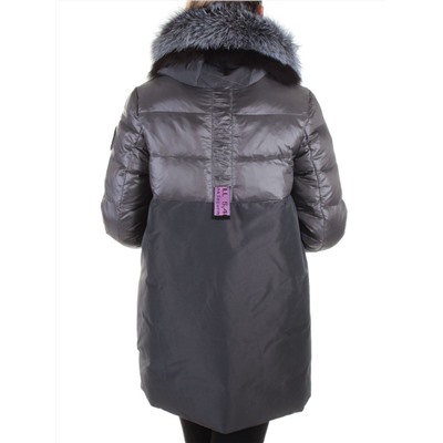 8186 DK. GRAY Пальто женское с натуральным мехом Jarius