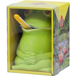 HILLTOP. Керамика. Чайница с ложкой «Лягушка» 50 гр. чайница керам.