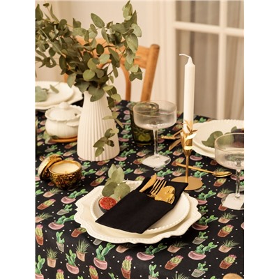 Набор конвертов для приборов Home collection black-4 шт., 22×10 см, 45% лён, 55% хлопок