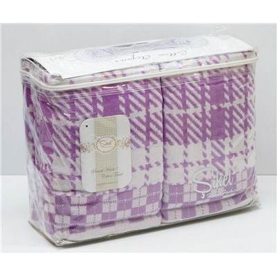 Велюровые Банные Полотенца 70x140 см. 6 шт/уп. Лиловый Wonderful Ekose - Sikel