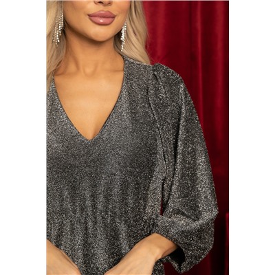 Платье с люрексом Неповторимая (серебро) П14322-34М