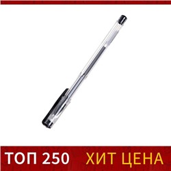 Ручка гелевая 0.5 мм, стержень чёрный, корпус прозрачный (штрихкод на штуке)