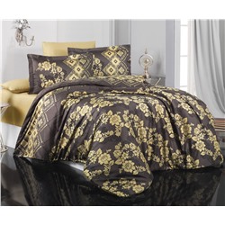 2 сп. Евро Комплект Постельного Белья Cotton Saten Freya Gold - Altınbaşak