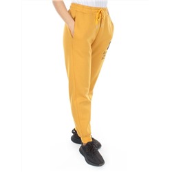 5671 YELLOW Брюки спортивные женские с начесом (50% хлопок, 50% полиэстер)