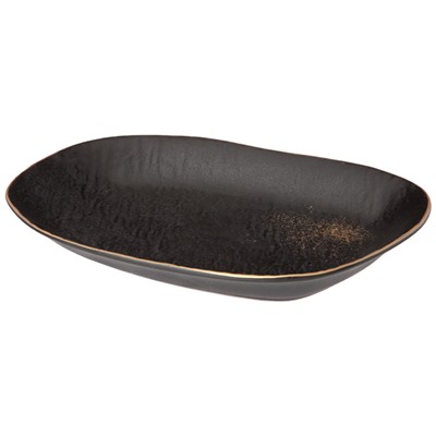 НАБОР ТАРЕЛОК ОБЕДЕННЫХ BRONCO "MIDNIGHT GOLD" 2 ШТ. 26,5*21*3,5 СМ (КОР=12НАБ.)