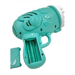 Пушка-генератор мыльных пузырей от батареек, зеленая