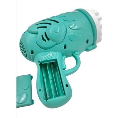 Пушка-генератор мыльных пузырей от батареек, зеленая