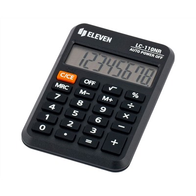 Калькулятор карманный Eleven LC-110NR, 8 разрядов, питание от батарейки, 58*88*11мм, черный