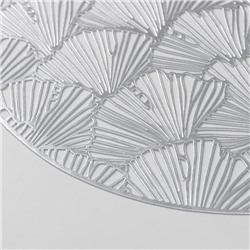 Салфетки сервировочные на стол Доляна «Веер», d=38 см, 4 шт., серебряные